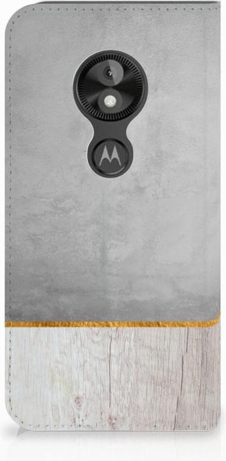 Motorola Moto E5 Play Book Wallet Case Wood Concrete