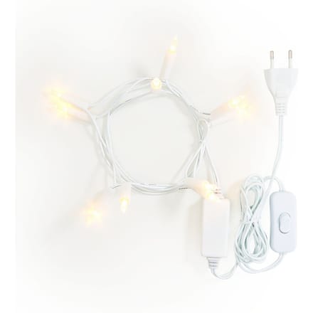Konstsmide LED Mini Lichtketting met Schakelaar, 10 warm witte diodes