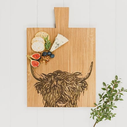 Serveerplank Schotse Hooglander Medium - 35x25 - Schots Eikenhout - Scottish Made
