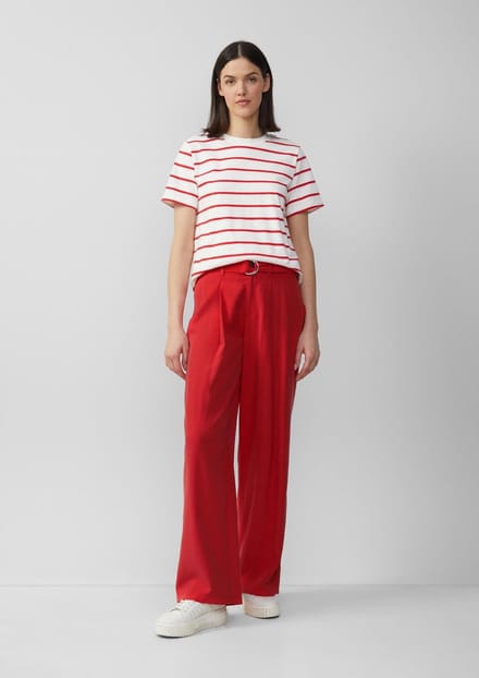 Wide leg broek met stoffen riem
