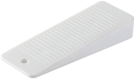 Flexibele siliconen deurstopper - wit - 9.5x1.6cm - wig-vorm