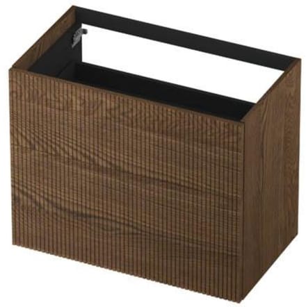 INK - Onderkast 2 Laden Push To Open Verticaal Gefreesd Bestaande Uit: - 800x450x650 Mm - Massief Eiken Chocolate