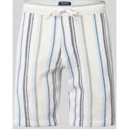 Shorts met streepmotief en tunnelkoord