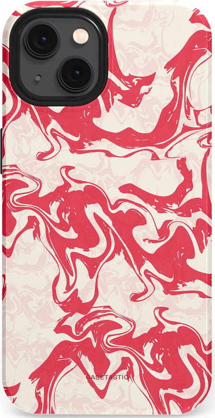 Casetastic hoesje geschikt voor Apple iPhone 13 - MagSafe - Dubbellaagse bescherming - Marshmellow Explosie - Fashion Case - Koraal Wit Crème Lichtroze