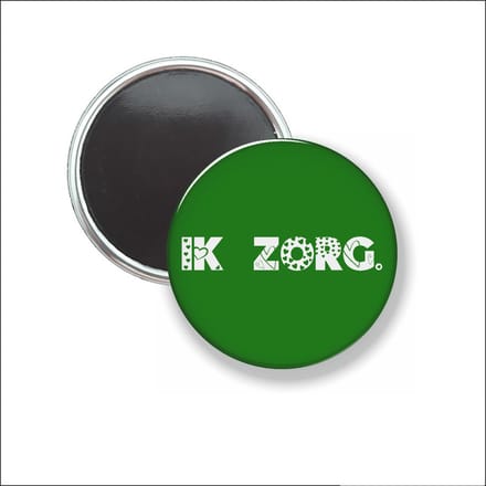 Button Met Magneet 58 MM - Ik Zorg - Groen - NIET VOOR KLEDING