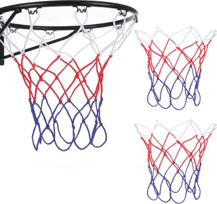 Basketbalnet set van 2 stuks, 8 lussen voor binnen- en buitengebruik, weerbestendig en duurzaam