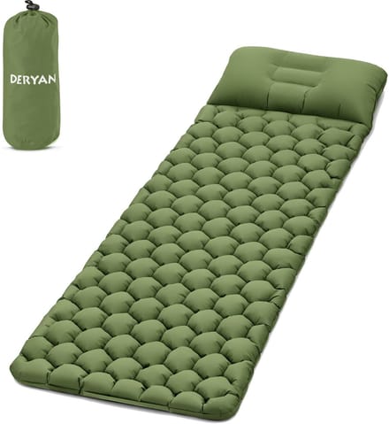 Deryan Air Bed - Opblaasbare camping bed - Groen - Inclusief tas