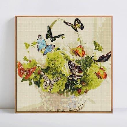 Peinture diamant avec perceuse ronde complète, broderie d'images en strass de fleurs 30x30 beige