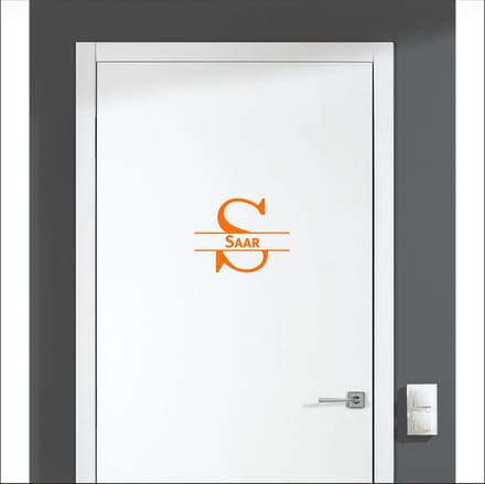 Deursticker Met Naam -  Saar - Oranje