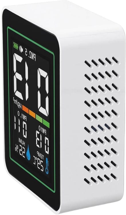 Luchtkwaliteitsmeter - Stofsensor - Binnenlucht Meten - Infrarood Sensor - 1200mAh Batterij - Wit