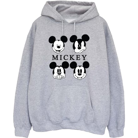 Disney Dames/Dames Mickey Mouse Vier Hoofden Hoodie (Heide Grijs)