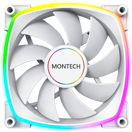 Montech AX140 PWM WH - Case ventilator - 140mm - Wit met RGB-licht - 28 dBA