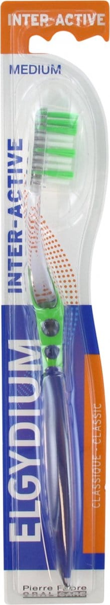 Elgydium Medium Inter-Actieve Tandenborstel (Kleur : Groen)