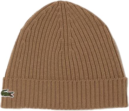 Lacoste muts wol - unisex gebreide muts - beige