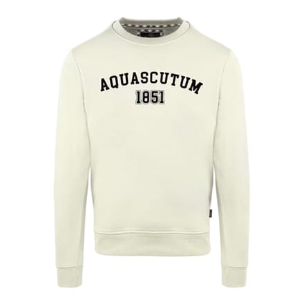Aquascutum Heren-sweatshirt met gebogen logo (Boter)