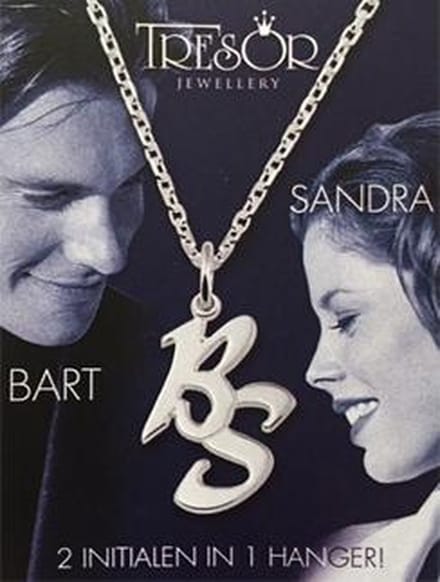 Zilveren Initialen 2 Letter A-Z ketting hanger