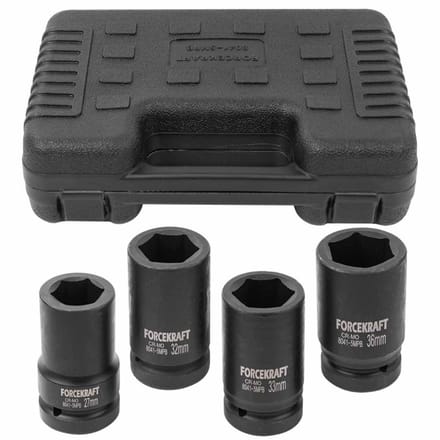 Forcekraft Slagdoppen Set 1" 27-36mm 6-zijdig in Koffer