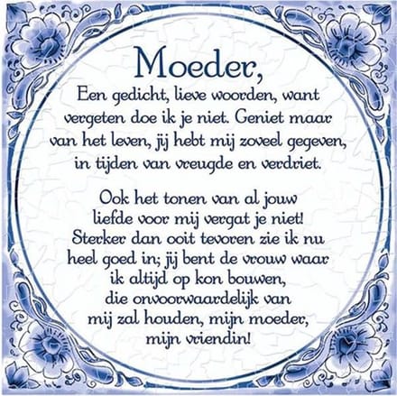 Tegels delfts blauw - Moeder