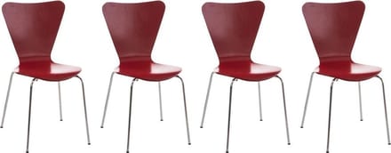 CLP Calisto - 4x Bezoekersstoel rood