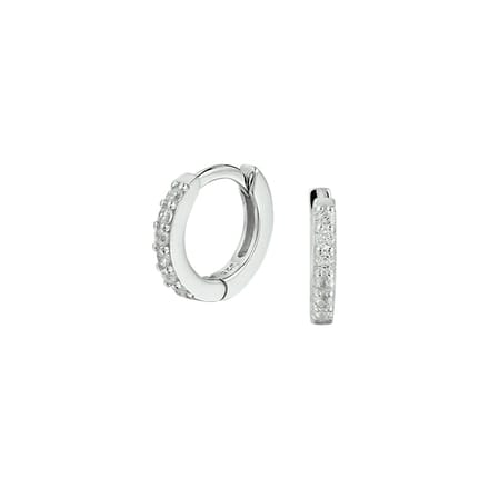 Glams klapoorringen zirkonia - 9.2 mm - Zilver