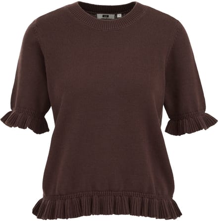 WE Fashion Dames gebreide trui met ruches