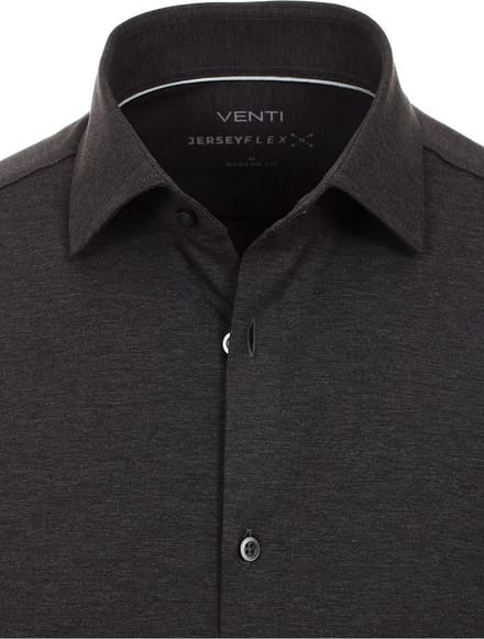 Venti Jerseyflex Overhemd Antraciet Modern Fit 123963800-750 - M
