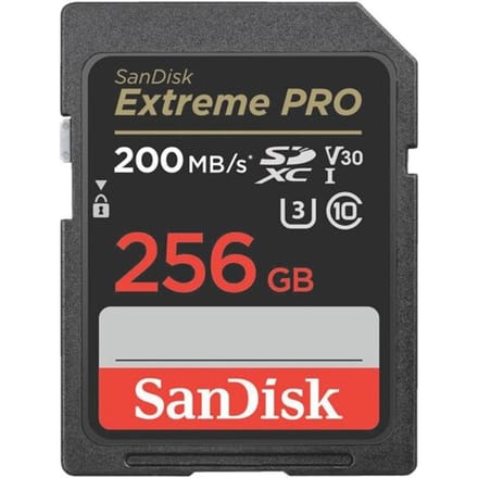 SDXC Geheugenkaart SanDisk Extreme Pro, 256Gb, Klasse 10 / UHS-1 U3 SDSDXXD-256G-GN4IN