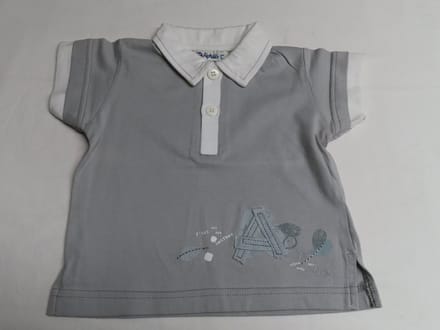 polo - Jongens - Grijst / wit - 1 jaar 74