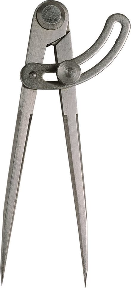 Steekpasser met stelboog staal blank 150mm