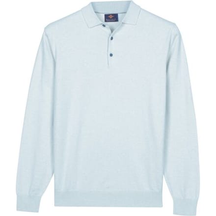 Baileys – Heren – Basic Pullover – Poloshirt – Longsleeve polo – Soft Blue – 618300-615