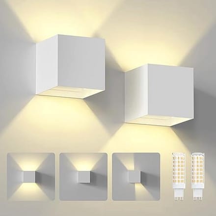 LED Wandlamp voor Binnen en Buiten - Verstelbare Lichtstraal, IP65, Warmwit 3000K, 2 Stuks