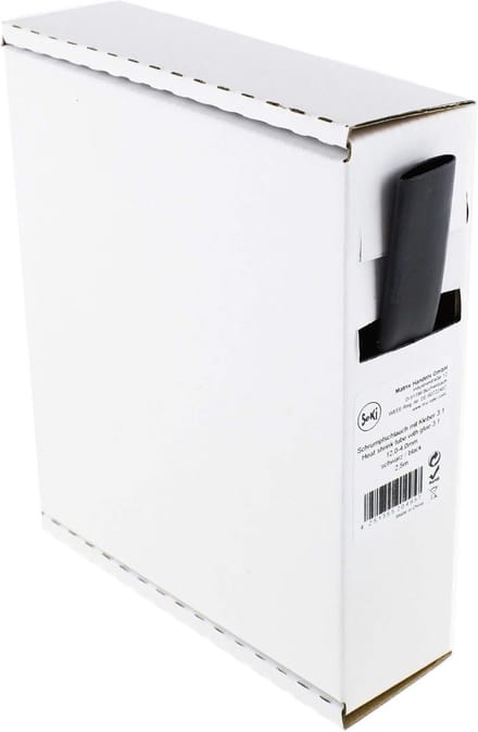 Zwarte krimpkous met lijm (3:1) - 12-4mm - 2.5m - Dispenserdoos