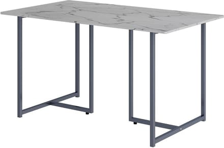 Moderne Eettafel Grijs en Marmerwit 140x80 cm
