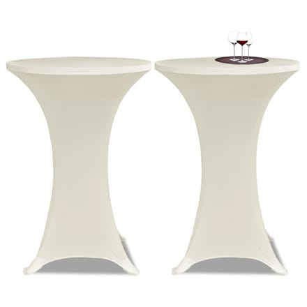 vidaXL - Statafelhoes - Stretch - Ø60cm - Crème - (2 - stuks)
