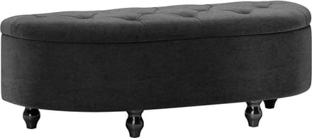 HOMCOM-Sitzbank-Polyester, Gummiholz-120B x 46T x 42H cm-Dunkelgrau
