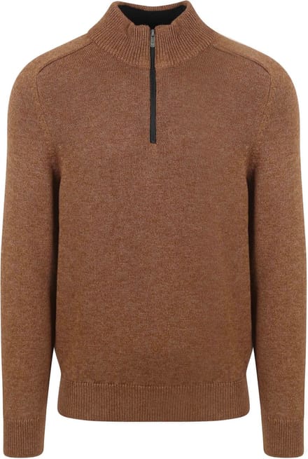 State Of Art Half Zip Trui Melange Camel Bruin - Maat XXL - Heren - Pullovers