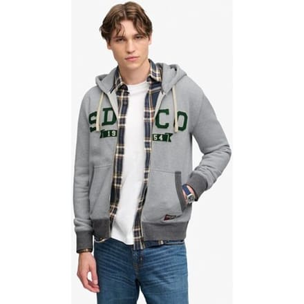 Superdry Sd &amp; co. Hoodie met Rits Relaxed Pasvorm Grey Grootte: L