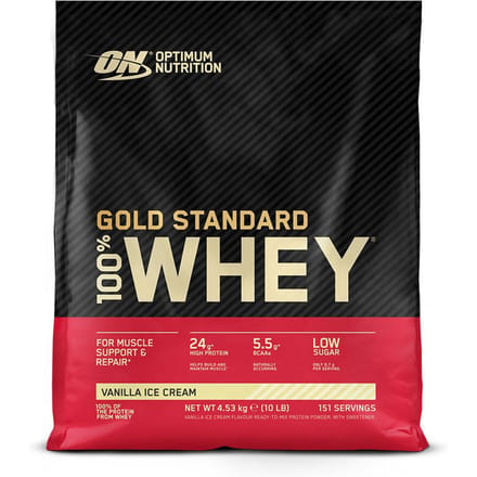 Optimum Nutrition Gold Standard 100% Whey Protein - Vanilla Ice Cream - Proteine Poeder - Eiwitshake - 4530 gram (146 servings)