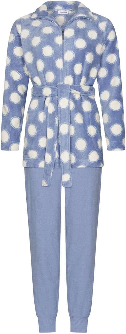 Pastunette - Huispak - Blue Fog - Fleece - Blauw/Wit - Maat 42