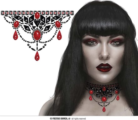 Face & Body Jewels - Hals Sticker Gothic Jewelry