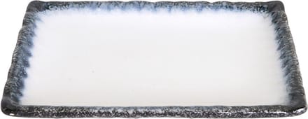 Grijs/Wit Rechthoekig Bord - Tajimi - 21.7 x 15 x 2.5cm