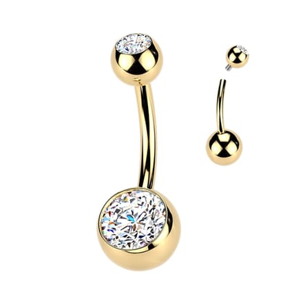 Piercing titanium 24kt plating 1.6x12 - goud - LMPiercings