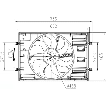 Koelventilatorwiel, motorkoeling NRF 47916