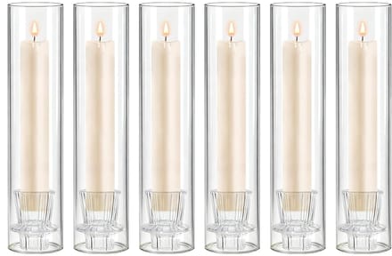 6Pcs Orkaan Glas Kaars Houder Voor Bruiloft Kerst Tafel Diner Open Haard