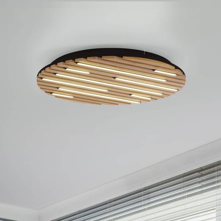 Q-Smart-Home Paul Neuhaus SMART+ plafondlamp Q-Acoustic, hout Ø 60 cm