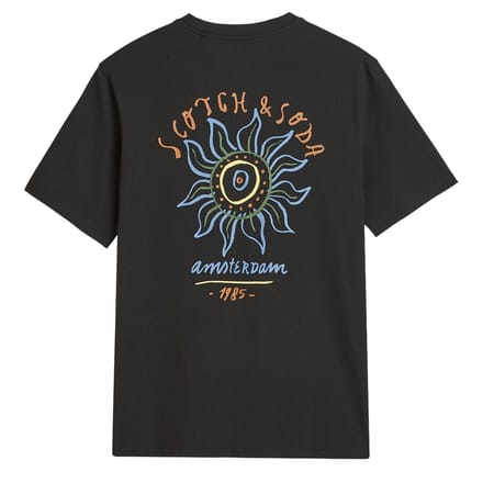 T-shirt met labelprints en ronde hals