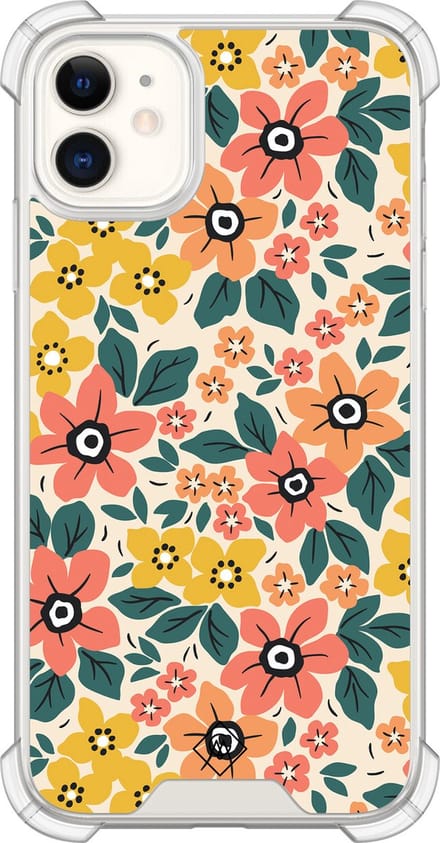Casimoda® hoesje - Geschikt voor iPhone 11 - Blossom - Shockproof case - Extra sterk - Siliconen/TPU - Multi, Transparant
