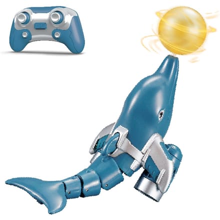 Bateau animal télécommandé 2.4GHz, jouets aquatiques étanches/boule de démonstration en un clic bleu