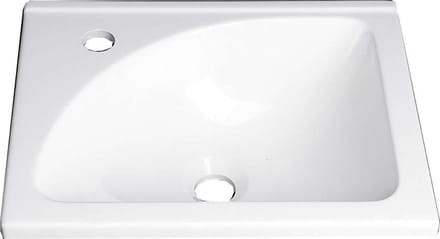 Aqualine Zoja - Meubelwastafel 40x32 cm, zonder overloop, kraangat links, wit LM408