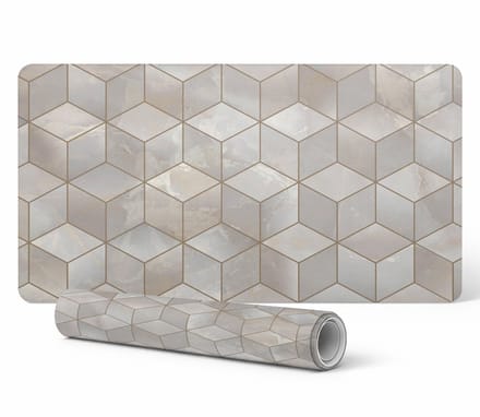 Designer laptop beschermmat met geometrisch 3D-patroon, 90x45 cm